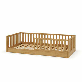 Lit Romeo avec petite barri�re version Montessori Noisette