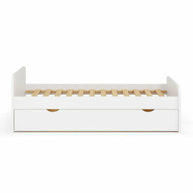 vue de face-Lit gigogne Talia blanc 