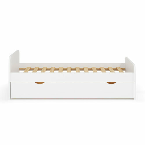 vue de face-Lit gigogne Talia blanc 