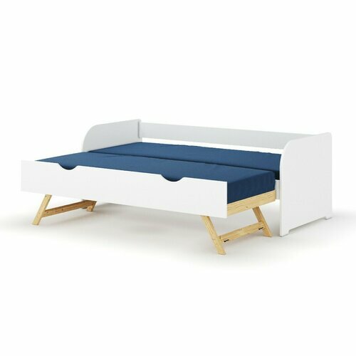 Lit banquette Gigogne ouvert Zira - coloris blanc Lit banquette Gigogne ouvert Zira - coloris blanc
