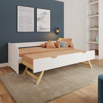 Pack lit banquette gigogne avec matelas Zira