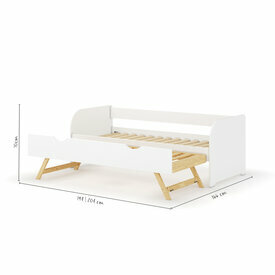 Dimensionnel - Lit banquette Gigogne ouvert Zira Dimensionnel - Lit banquette Gigogne ouvert Zira