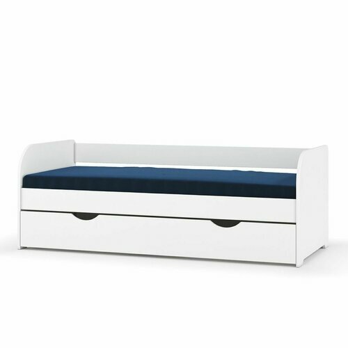 Pack lit banquette gigogne avec matelas Zira - coloris blanc - Pack lit banquette gigogne avec matelas Zira