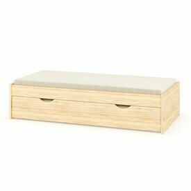 Pack lit gigogne avec matelas Antag coloris bois