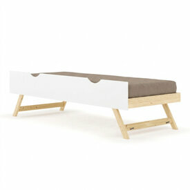 Pack avec sommier gigogne avec fa�ade et matelas Alec - fa�ade blanche