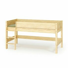 Lit mi-hauteur pr�sent� avec un matelas Louw - coloris Bois