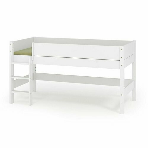 Lit mi-hauteur pr�sent� avec un matelas Louw - coloris Blanc