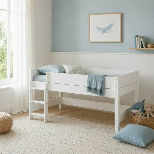 Ambiance - Lit mi-hauteur Louw - coloris Blanc