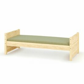 Lit 1 place Louw pr�sent� avec un matelas - Coloris Bois