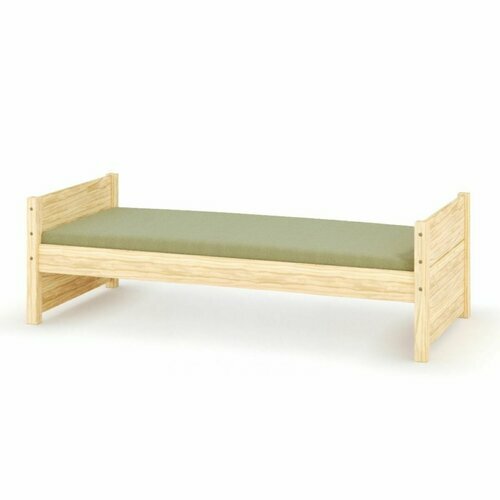 Lit 1 place Louw pr�sent� avec un matelas - Coloris Bois