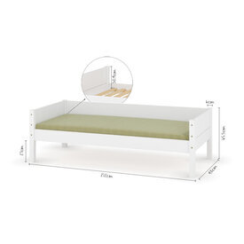 Dimensionnel - Lit banquette Louw - blanc Dimensionnel - Lit banquette Louw - blanc