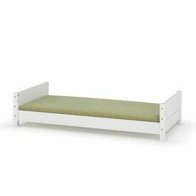 Lit enfant Montessori Louw - présenté avec un matelas - coloris blanc Lit enfant Montessori Louw - présenté avec un matelas - coloris blanc