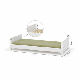 Dimensionnel - Lit enfant Montessori Louw - coloris blanc Dimensionnel - Lit enfant Montessori Louw - coloris blanc