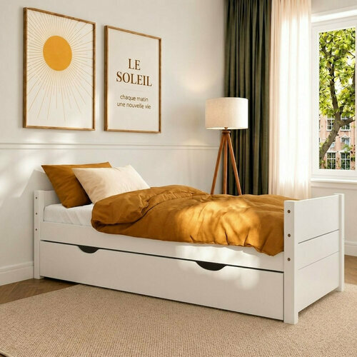 Ambiance - Lit banquette gigogne Louw - coloris blanc