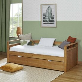 Ambiance Lit banquette gigogne IVY vue de 3-4 Ambiance Lit banquette gigogne IVY vue de 3-4