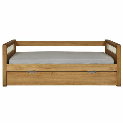 Vue de face - Lit banquette gigogne COBI bois massif Vue de face - Lit banquette gigogne COBI bois massif