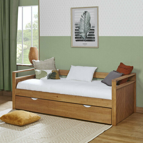 Ambiance vue de 3-4 pack lit gigogne avec matelas IVY Ambiance vue de 3-4 pack lit gigogne avec matelas IVY