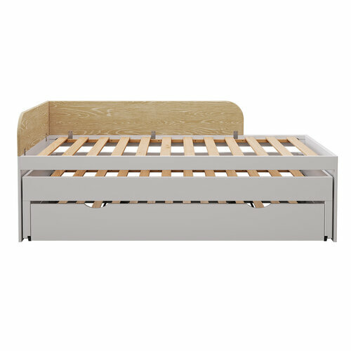 Vue de face - Lit gigogne 3 places Noha - Pack lit gigogne 3 places avec matelas Noha