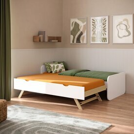 Ambiance - Pack lit gigogne avec 2 matelas Lupin Blanc Ambiance - Pack lit gigogne avec 2 matelas Lupin Blanc