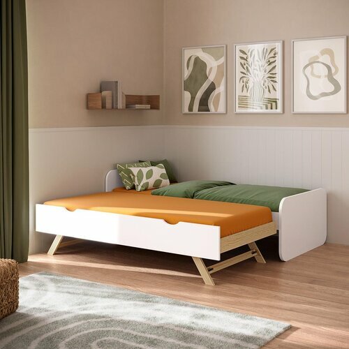 Ambiance - Pack lit gigogne avec 2 matelas Lupin Blanc Ambiance - Pack lit gigogne avec 2 matelas Lupin Blanc