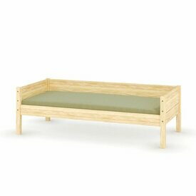 Lit banquette Louw - présenté avec un matelas - bois Lit banquette Louw - présenté avec un matelas - bois
