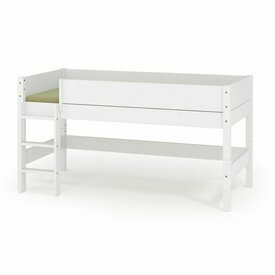 Lit mi-hauteur présenté avec un matelas Louw - coloris Blanc Lit mi-hauteur présenté avec un matelas Louw - coloris Blanc